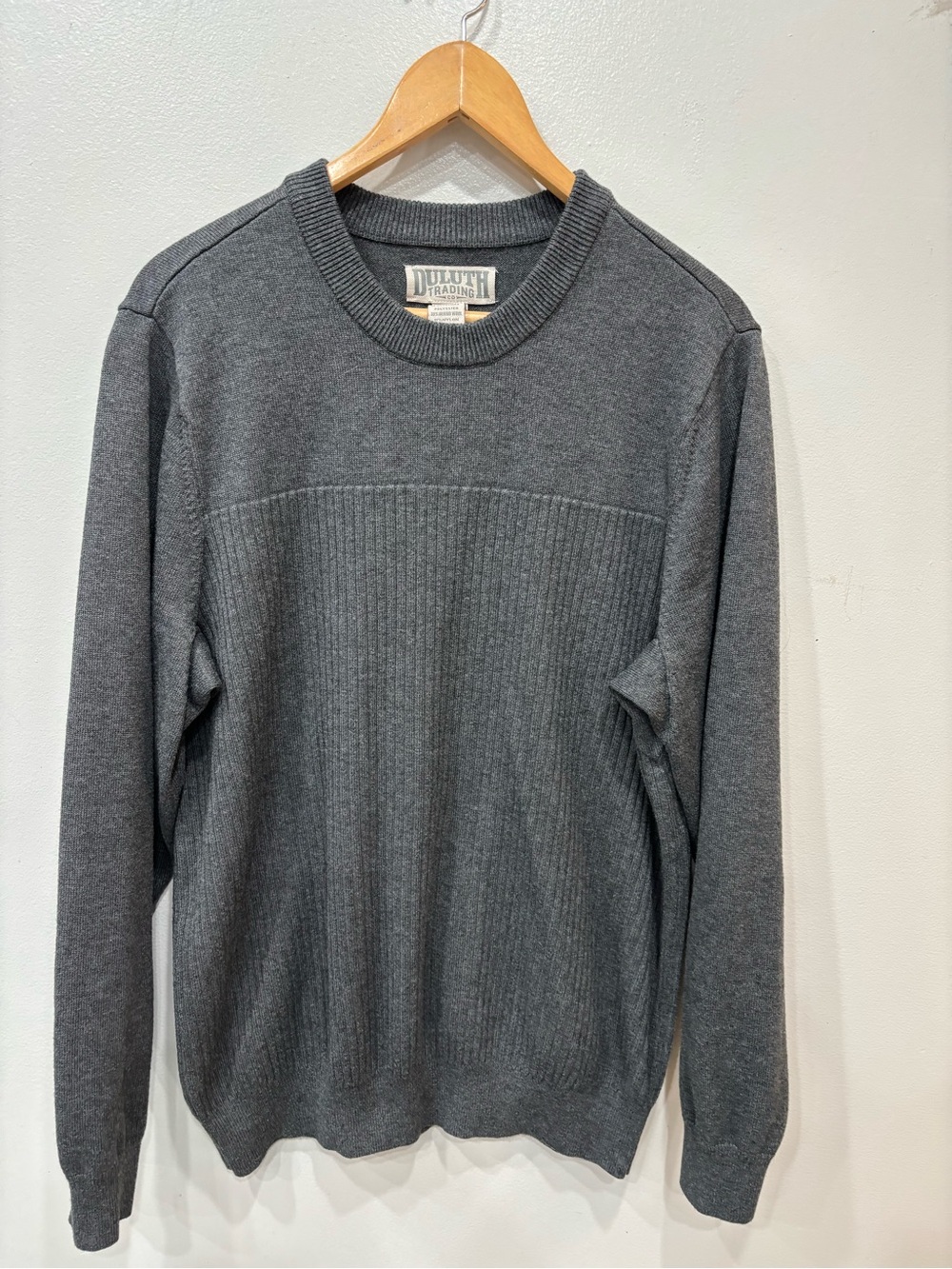 Duluth Trading Co Merino Wool Blend Crewneck Gray Sweater Men’s Size Medium